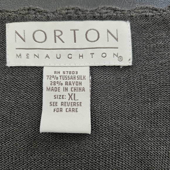 Norton Tussah Silk Blend Dark Grey Jersey - NWOT - Size XL - Picture 5 of 8